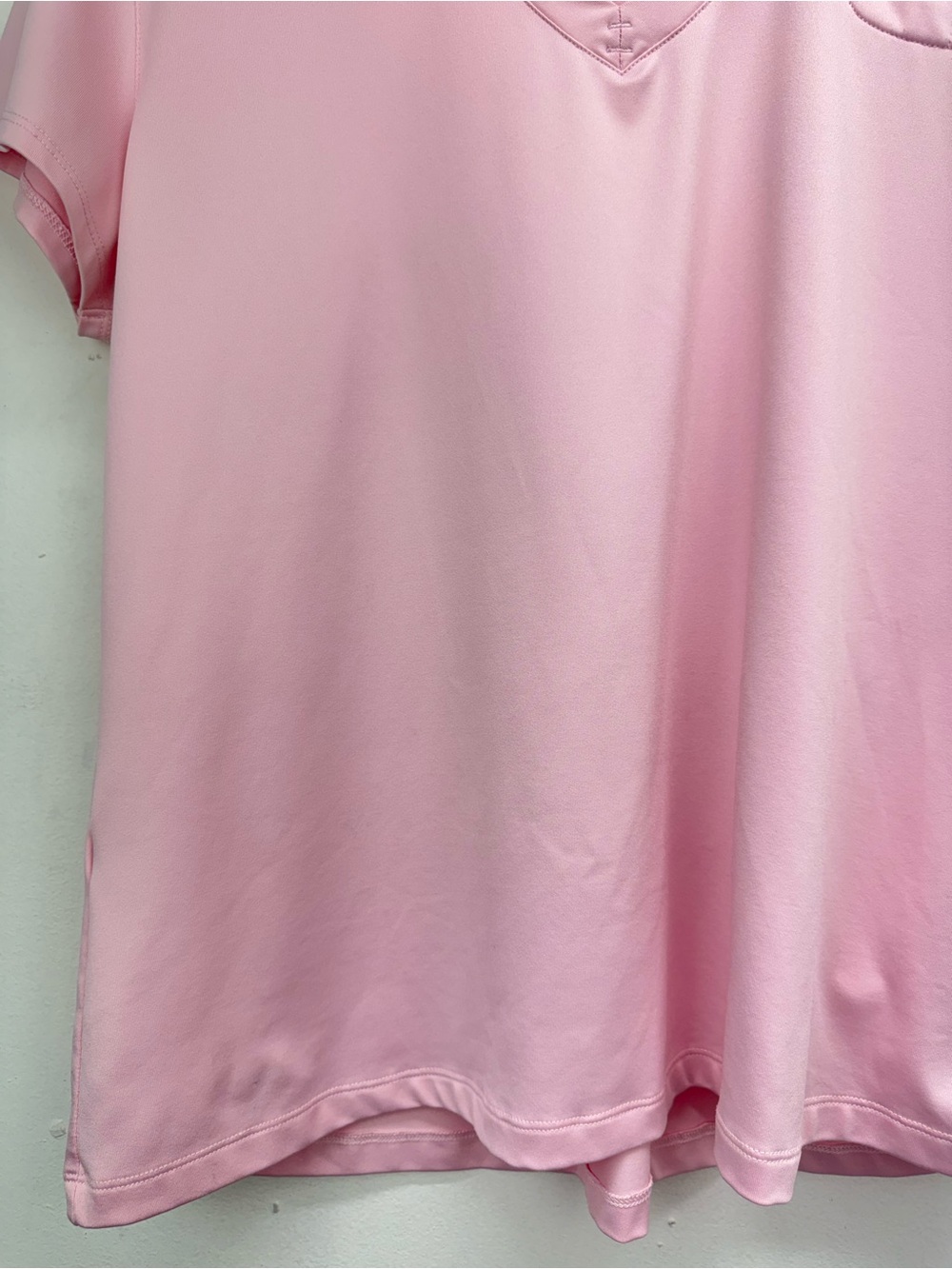 PGA Tour size XL Women’s Pink Short Sleeve V-neck Golf Polo Shirt - Picture 3 of 6